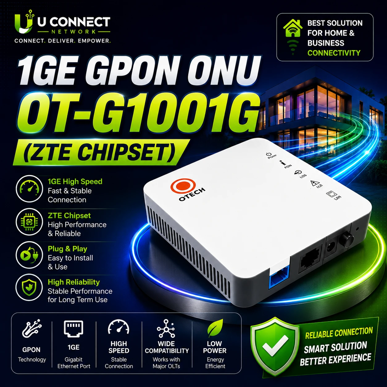 1GE GPON ONU OT-G1001G (ZTE Chipset)