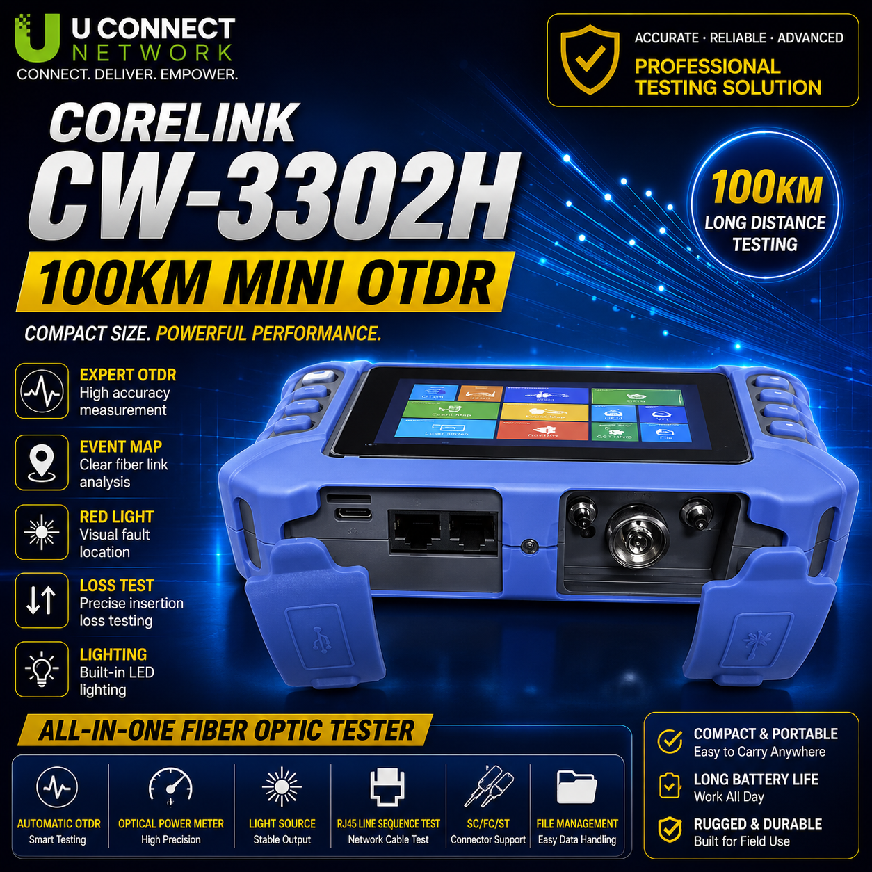 Corelink CW-3302H 100KM Mini OTDR