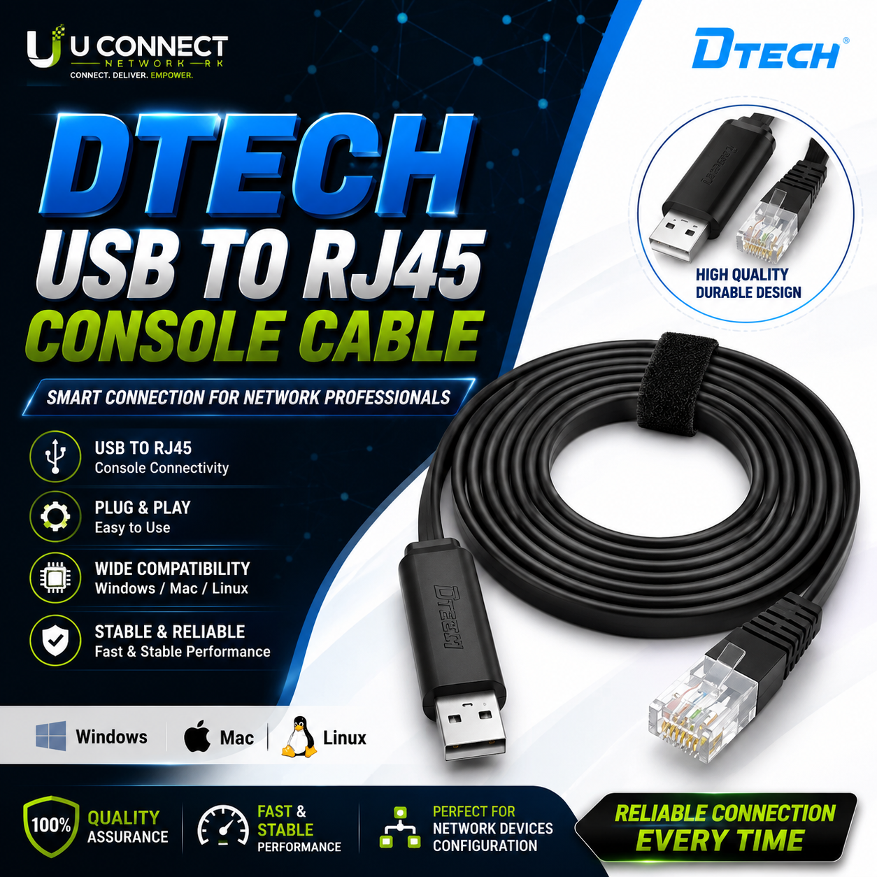 DTECH USB TO RJ45 CONSOLE CABLE