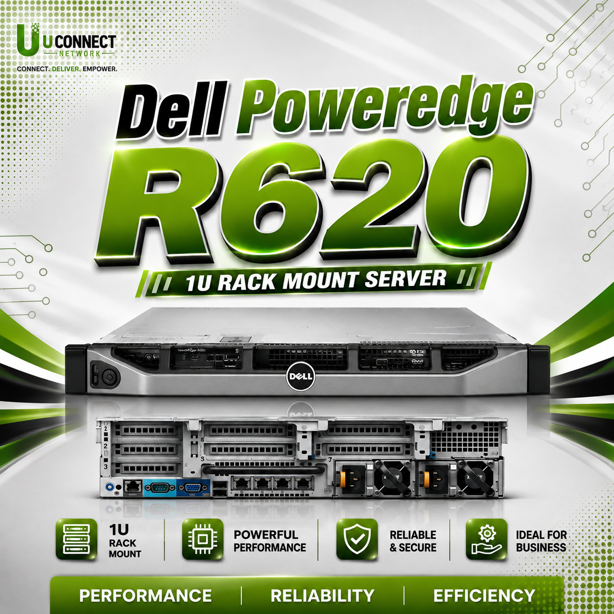 Dell Poweredge R-620 1U Rack Mount Server