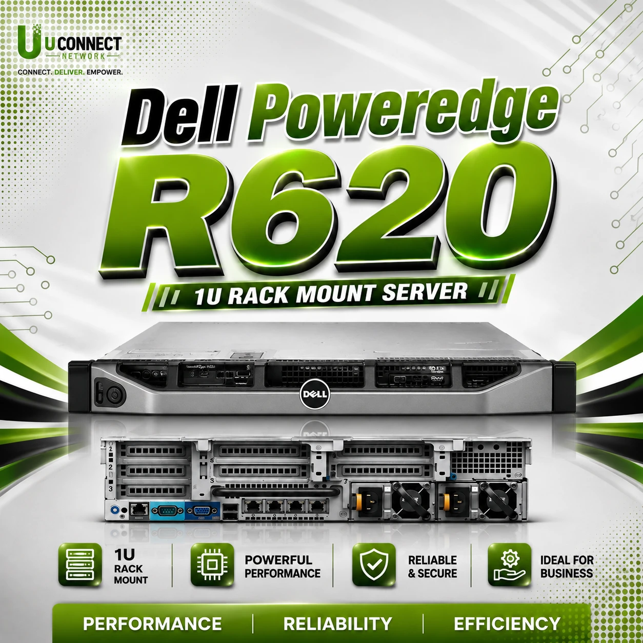Dell Poweredge R-620 1U Rack Mount Server