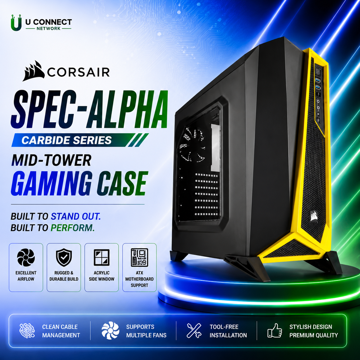 Corsair SPEC-ALPHA Carbide Series Mid-Tower Gaming Case