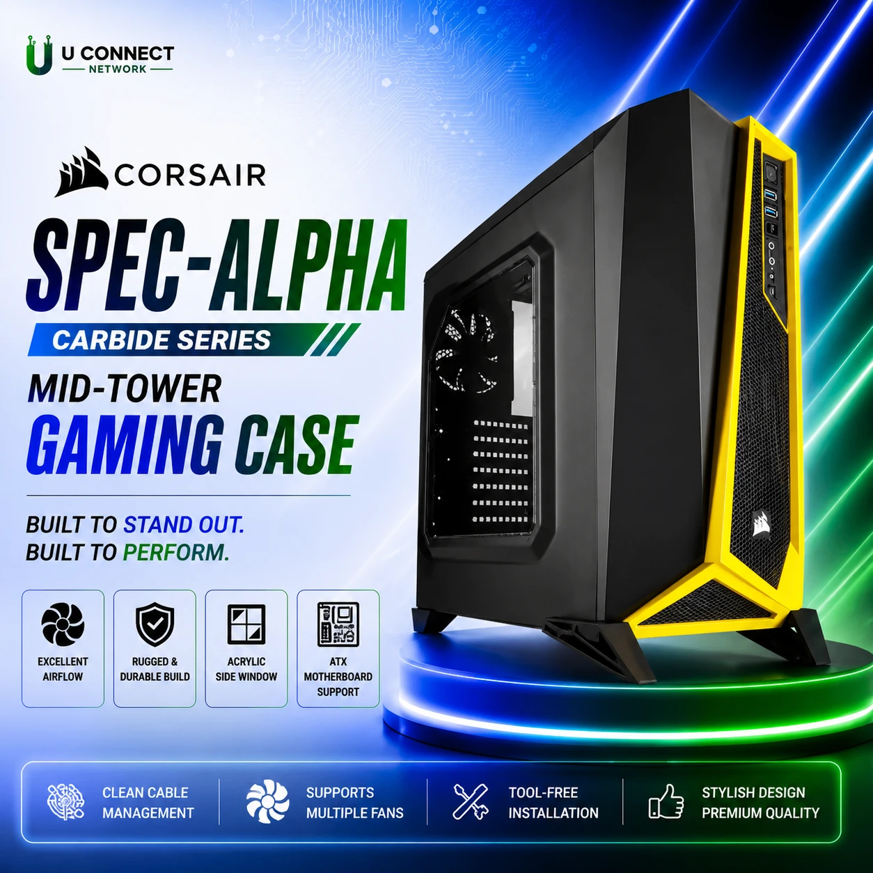 Corsair SPEC-ALPHA Carbide Series Mid-Tower Gaming Case