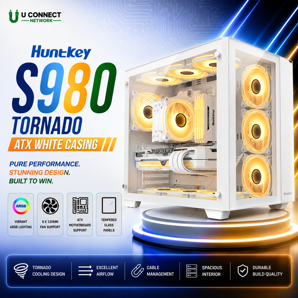 Huntkey S980 Tornado ATX White Casing