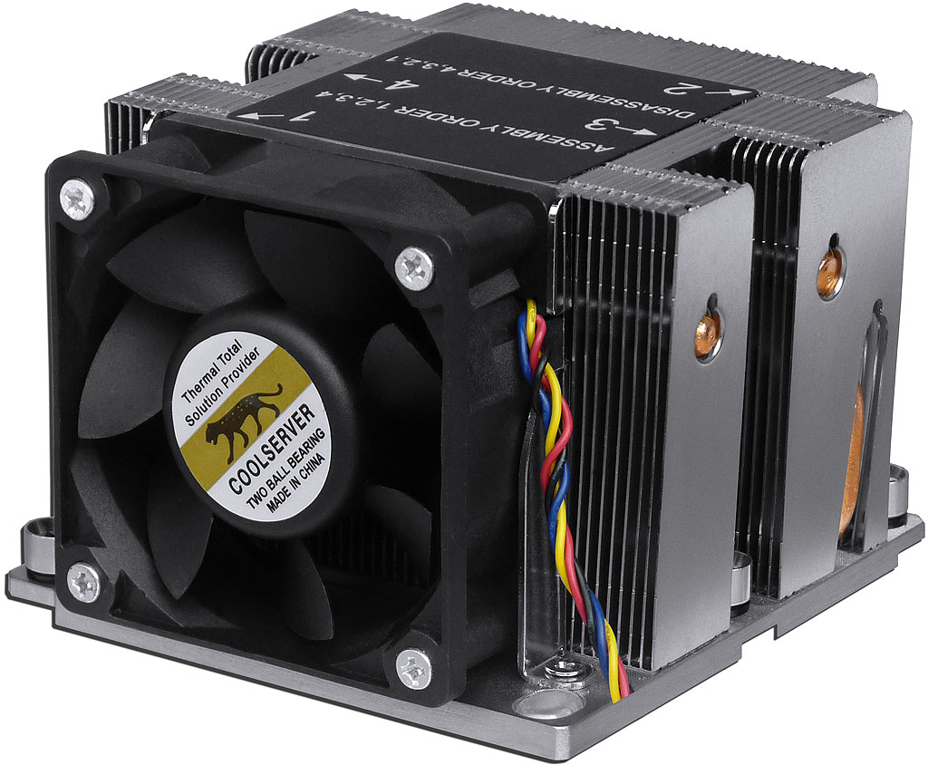 2U Intel LGA3647 active CPU cooler Square