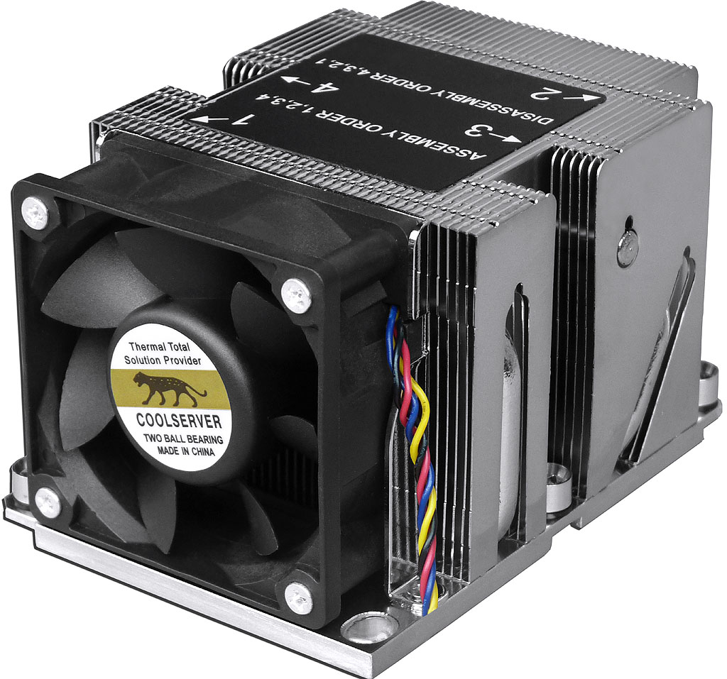 2U Intel LGA3647 active CPU cooler Narrow